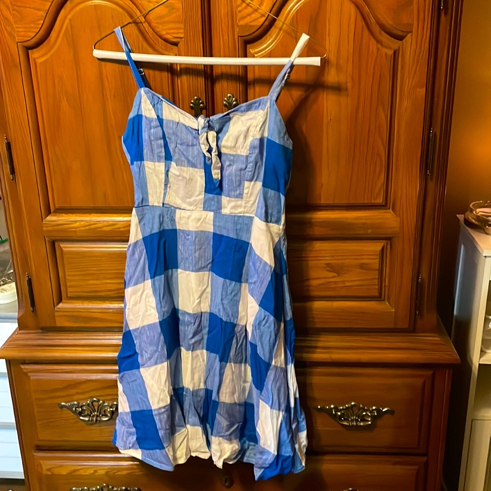 Blue and White Plaid Old Navy Dress